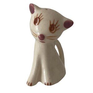 Kitschy CAT Salt Shaker ONLY  Ceramic No Stopper Eyelashes Big Eyes